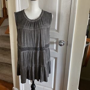 Knox Rose Tiered Ruffle Peplum Sleeveless Top Women's XXL